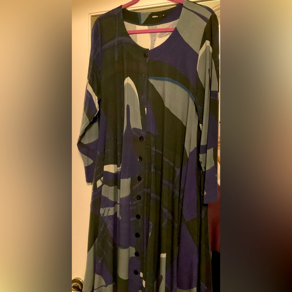 Swedish Designer Ralston long sleeve button down Swing Dress.